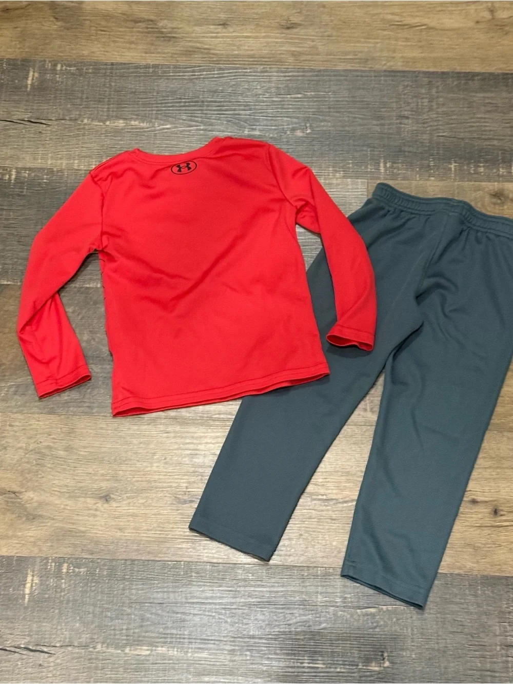Under Armour Boys Red & Gray Active Set - Logo Top and Pants